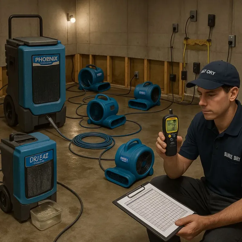 Structural Drying and Dehumidification process in Shrewsbury, MO